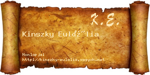 Kinszky Eulália névjegykártya